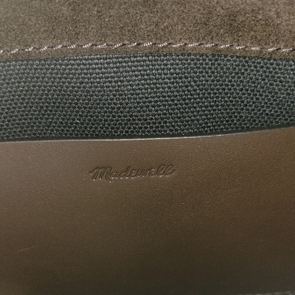 Madewell Dark Brown Suede Shoulder Bag with Gold-Tone Accent - Picture 3 of 3